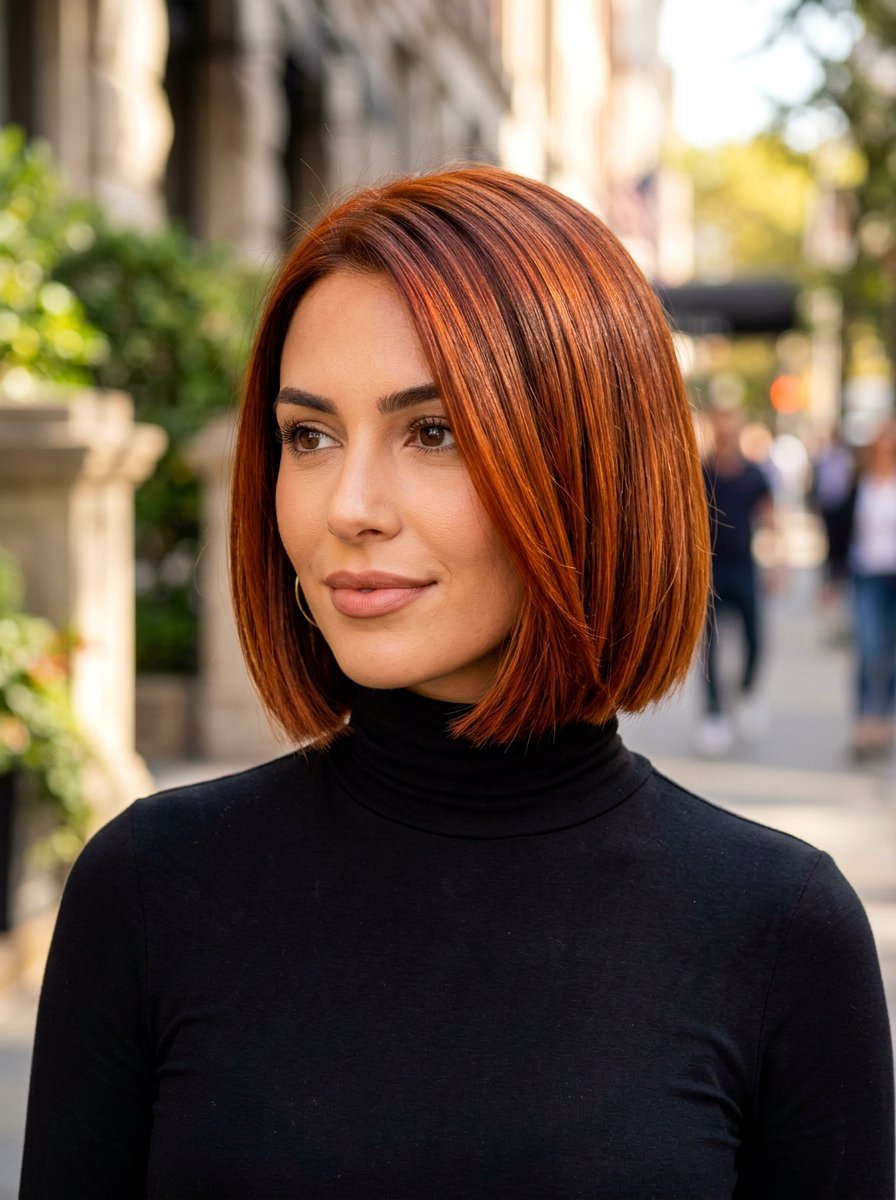 Dark Copper Bob Haircut - 20 trendy copper hair color 2026 - 20 trendy copper hair color 2026