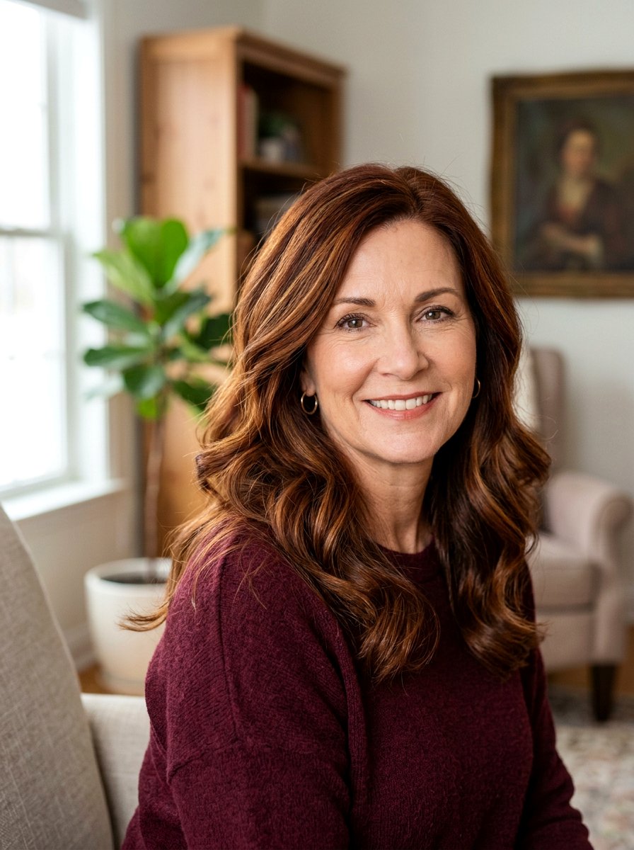 Dark Copper Hair With Subtle Highlights - 20 copper refresh for mature women - 20 copper refresh for mature women