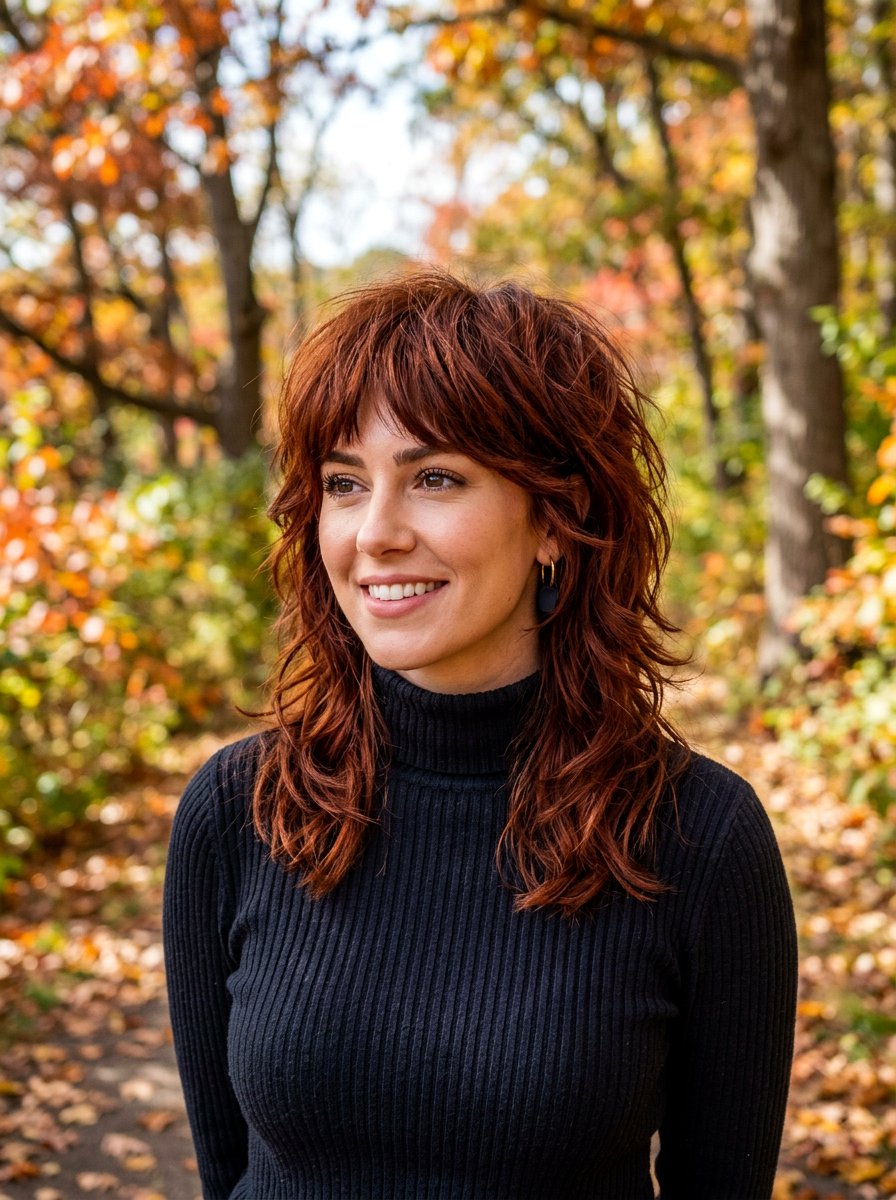 Dark Copper Wolf Cut - 20 copper wolf cut color ideas - 20 copper wolf cut color ideas