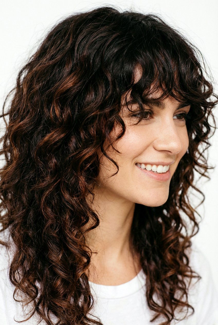 Dark Curly Shag - 20 curly shag haircut - 20 curly shag haircut
