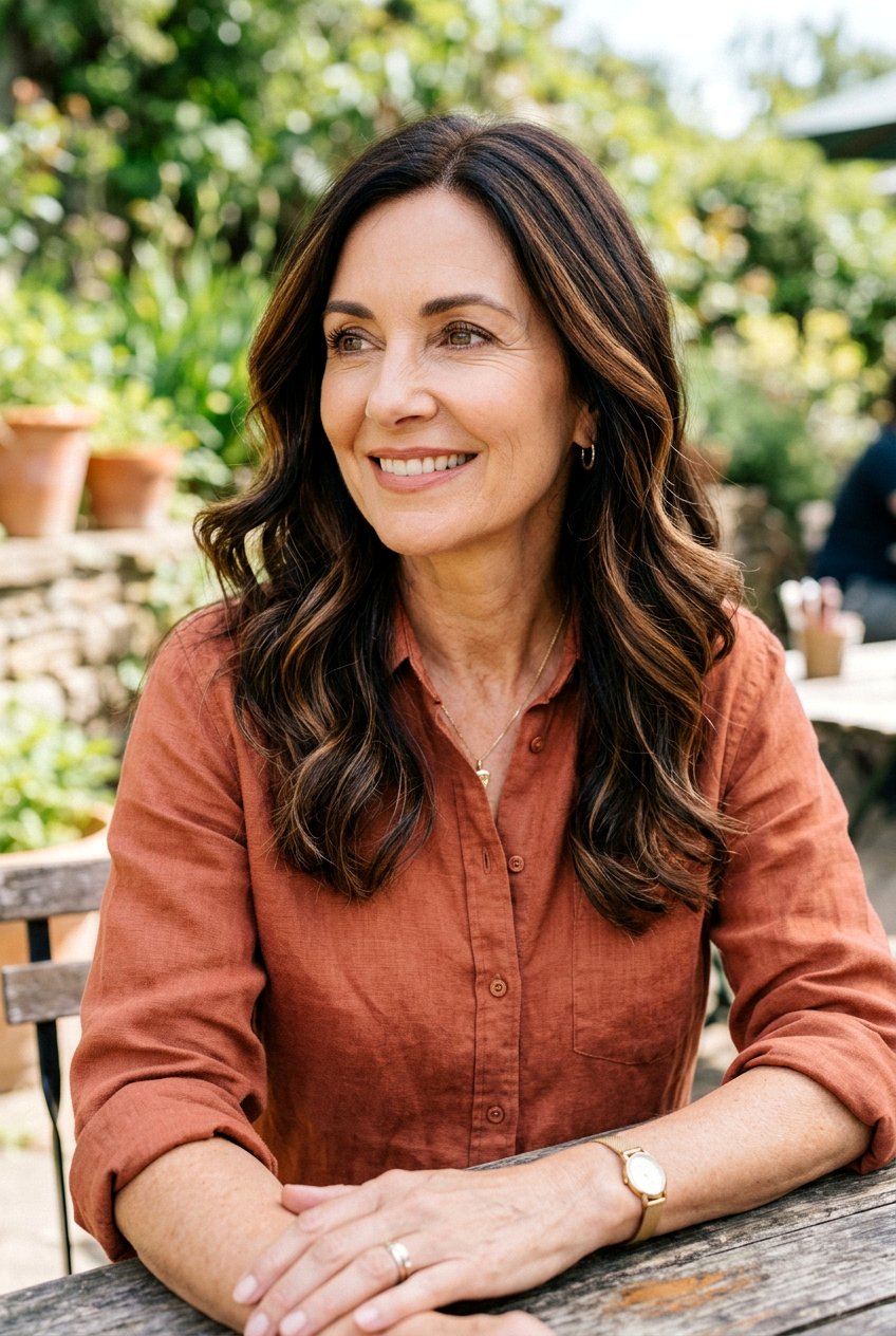 Dark Espresso Brunette Caramel Accents For Older Women - 20 dark espresso brunette for mature women - 20 dark espresso brunette for mature women