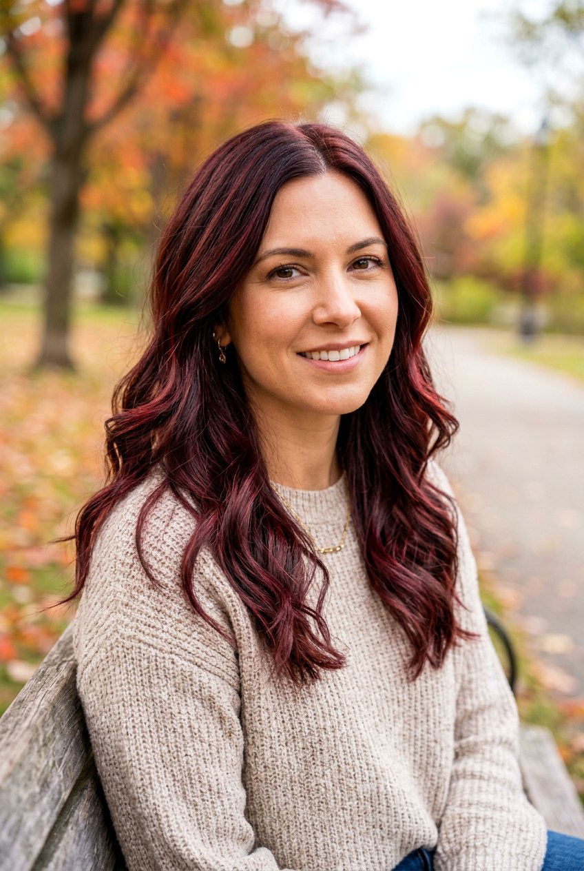 Dark Garnet Red On Brown Hair - 20 garnet red hair color - 20 garnet red hair color