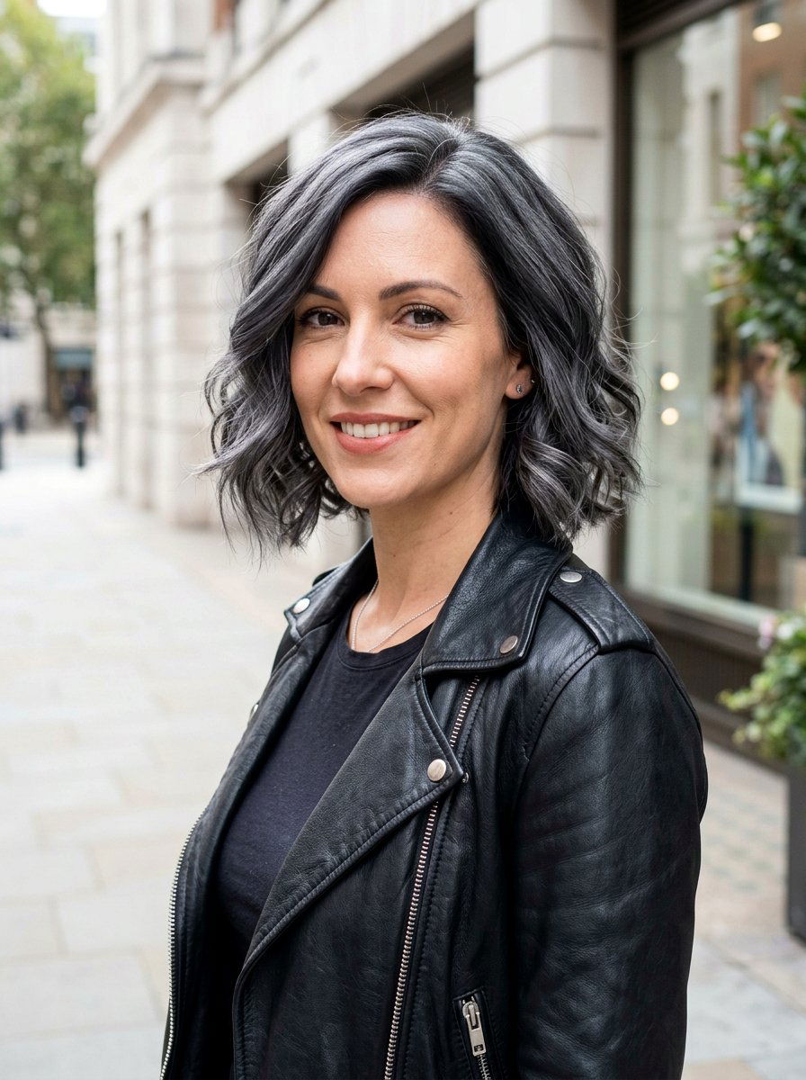 Dark Gunmetal Silver Gray Bob - 20 silver gray bob color ideas - 20 silver gray bob color ideas