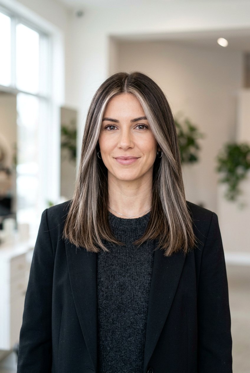 Dark Mocha Balayage With Ash Money Piece - 20 dark mocha balayage with money piece - 20 dark mocha balayage with money piece