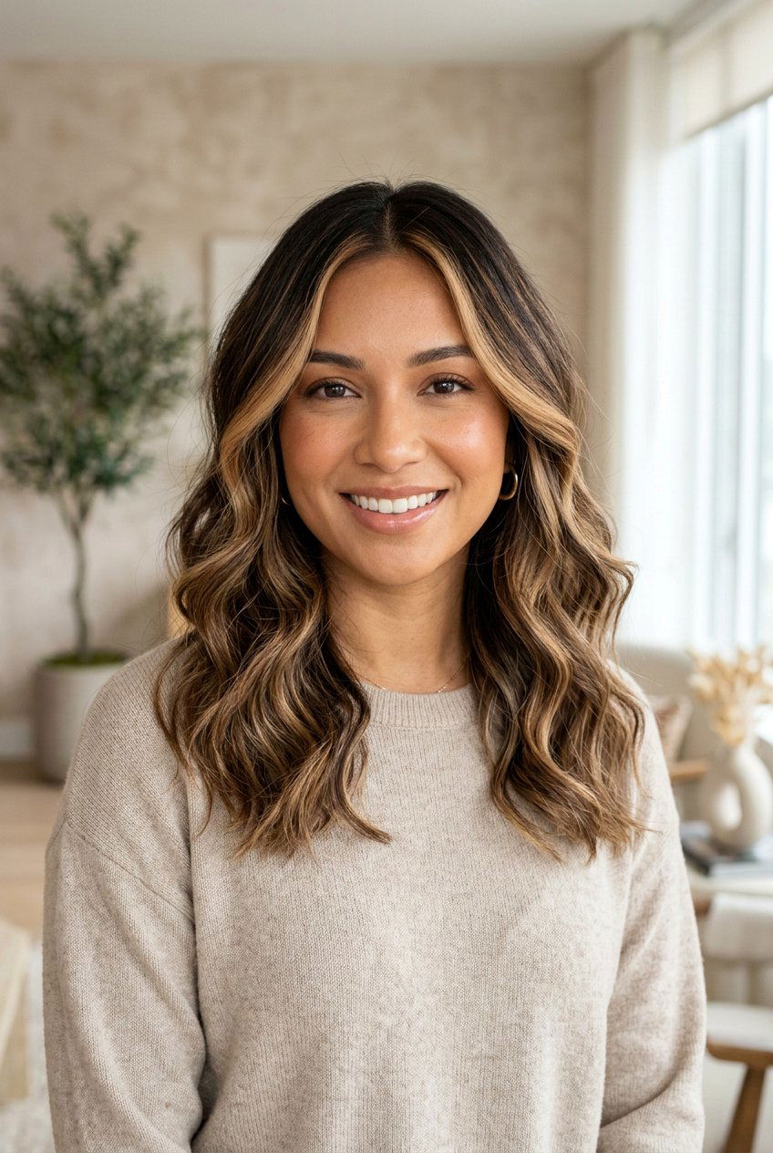 Dark Mocha Balayage With Money Piece For Medium Skin Tone - 20 dark mocha balayage with money piece - 20 dark mocha balayage with money piece