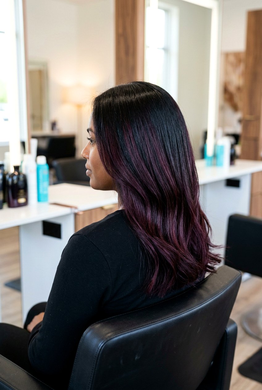 Dark Plum Balayage - 20 plum balayage on black hair - 20 plum balayage on black hair