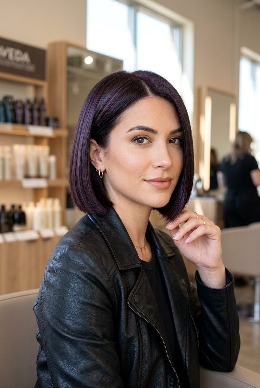 Dark Plum Brunette Gloss - 20 brunette gloss hair color ideas - 20 brunette gloss hair color ideas