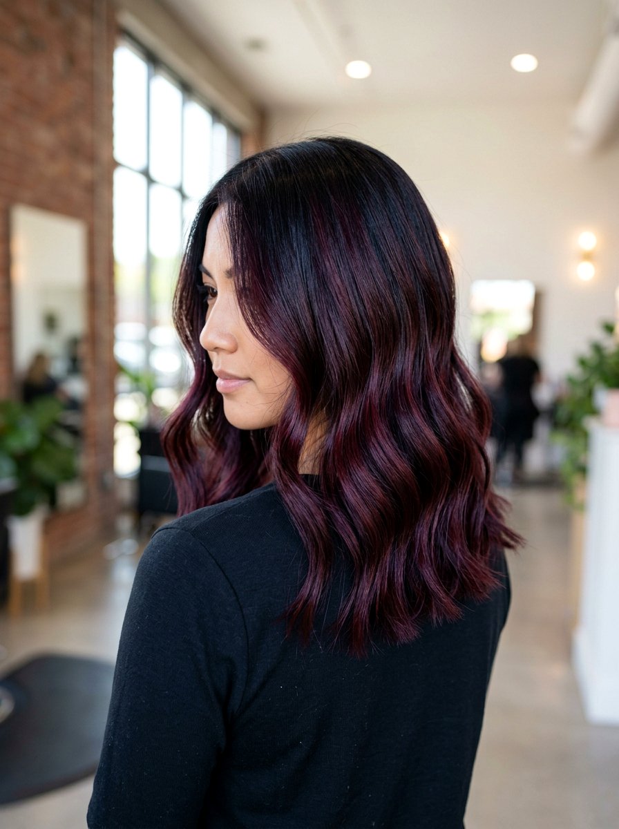 Dark Plum Red Balayage On Black Hair - 20 plum red balayage on dark hair - 20 plum red balayage on dark hair