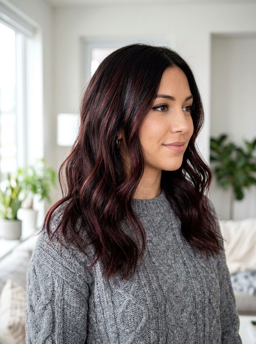 Dark Red Babylights On Brunette Hair - 20 red babylights for dark brunette hair - 20 red babylights for dark brunette hair