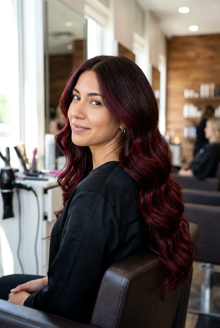 Dark Red Balayage Dark Brown Hair - 20 red highlights on dark brown hair - 20 red highlights on dark brown hair