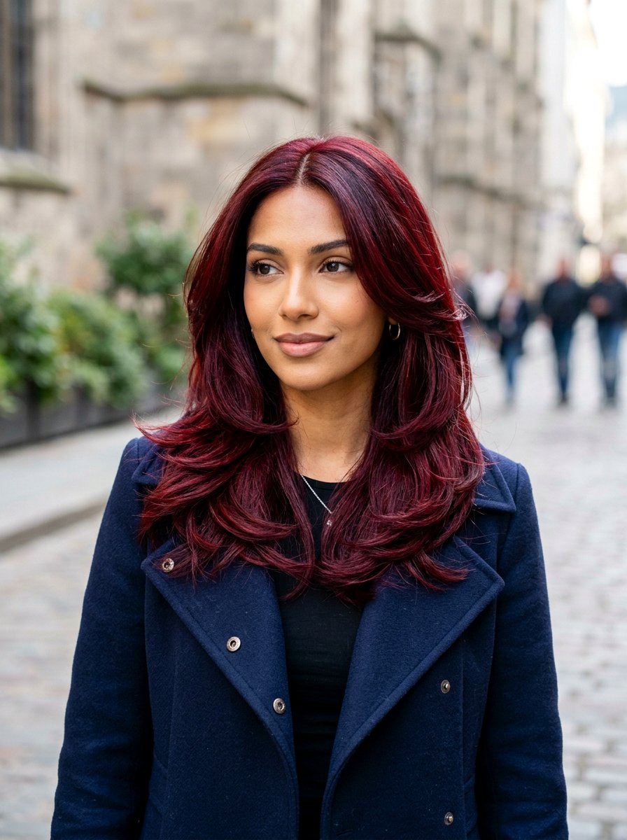 Dark Red Butterfly Haircut - 20 red butterfly haircut color ideas - 20 red butterfly haircut color ideas