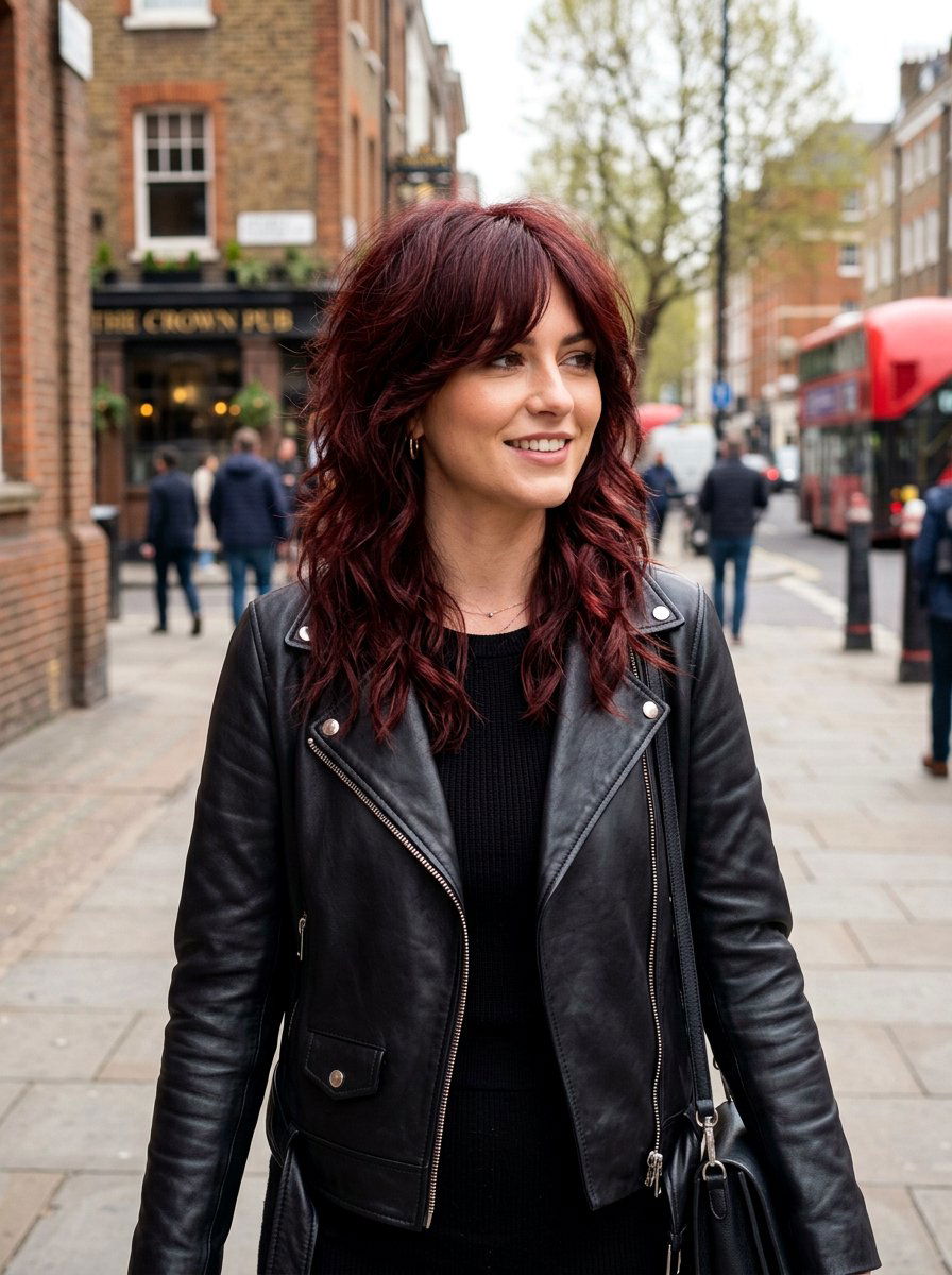 Dark Red Shag - 20 red shag hair color ideas - 20 red shag hair color ideas