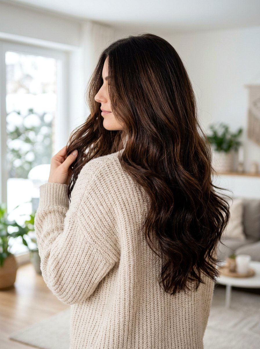 Dark Roast Balayage On Long Black Hair - 20 dark roast balayage on black hair - 20 dark roast balayage on black hair