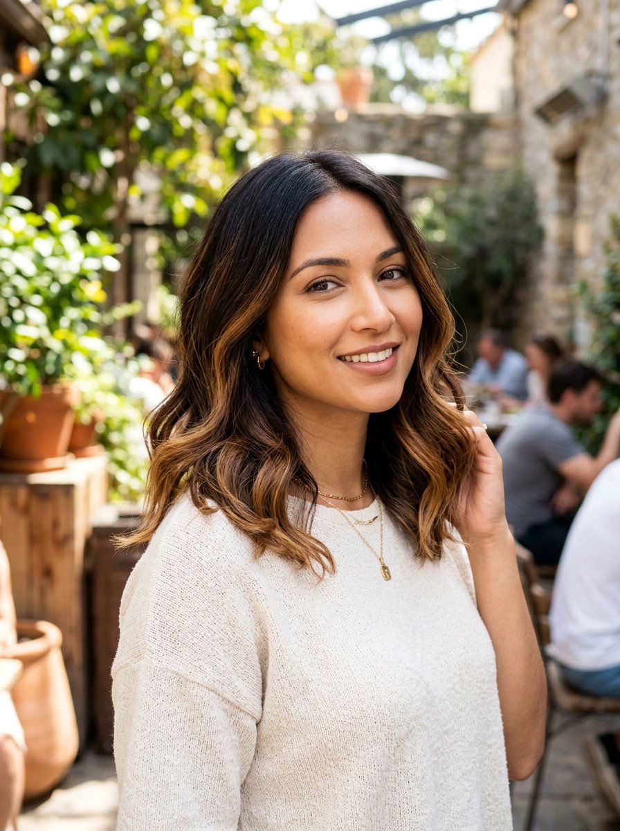 Dark Roast Balayage Shoulder Length Hair - 20 dark roast balayage on black hair - 20 dark roast balayage on black hair