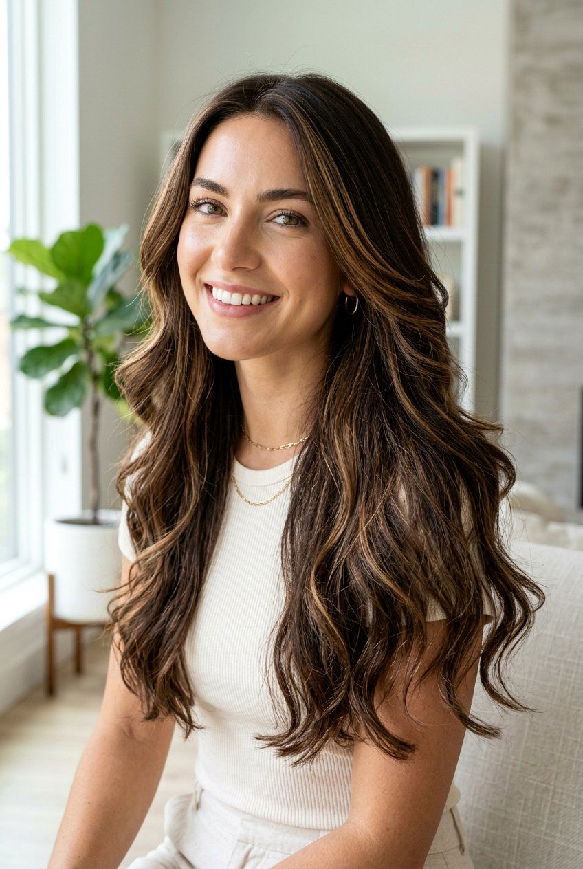 Dark Roast Brunette with Caramel Highlights - 20 dark roast brunette hair - 20 dark roast brunette hair