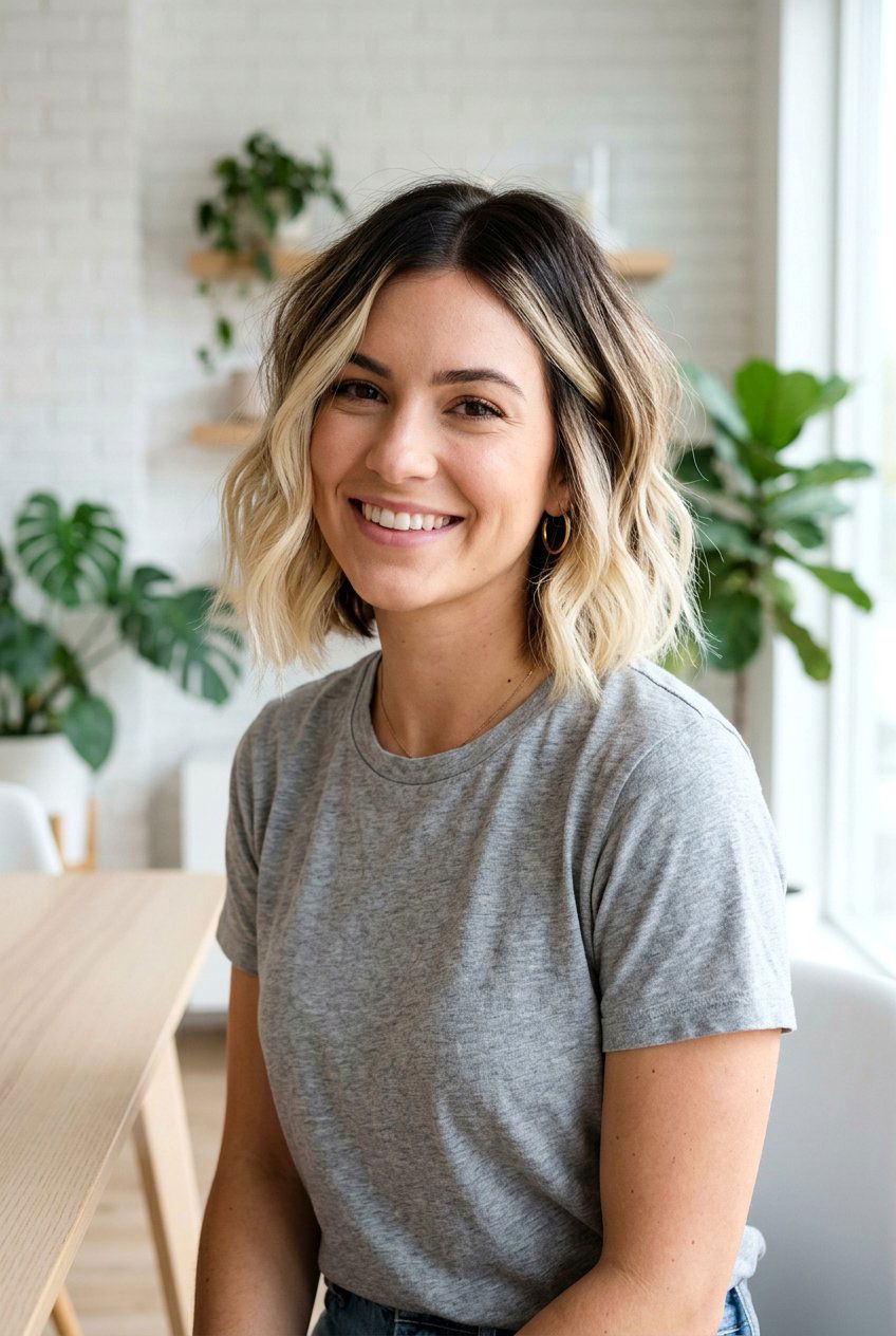 Dark Root Blonde Balayage Bob - 20 blonde bob balayage ideas - 20 blonde bob balayage ideas