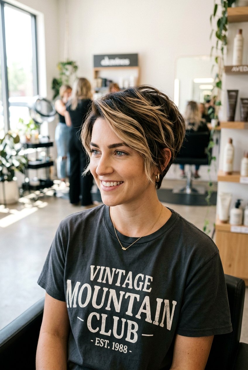 Dark Root Brunette Balayage Pixie - 20 brunette balayage for pixie bob - 20 brunette balayage for pixie bob