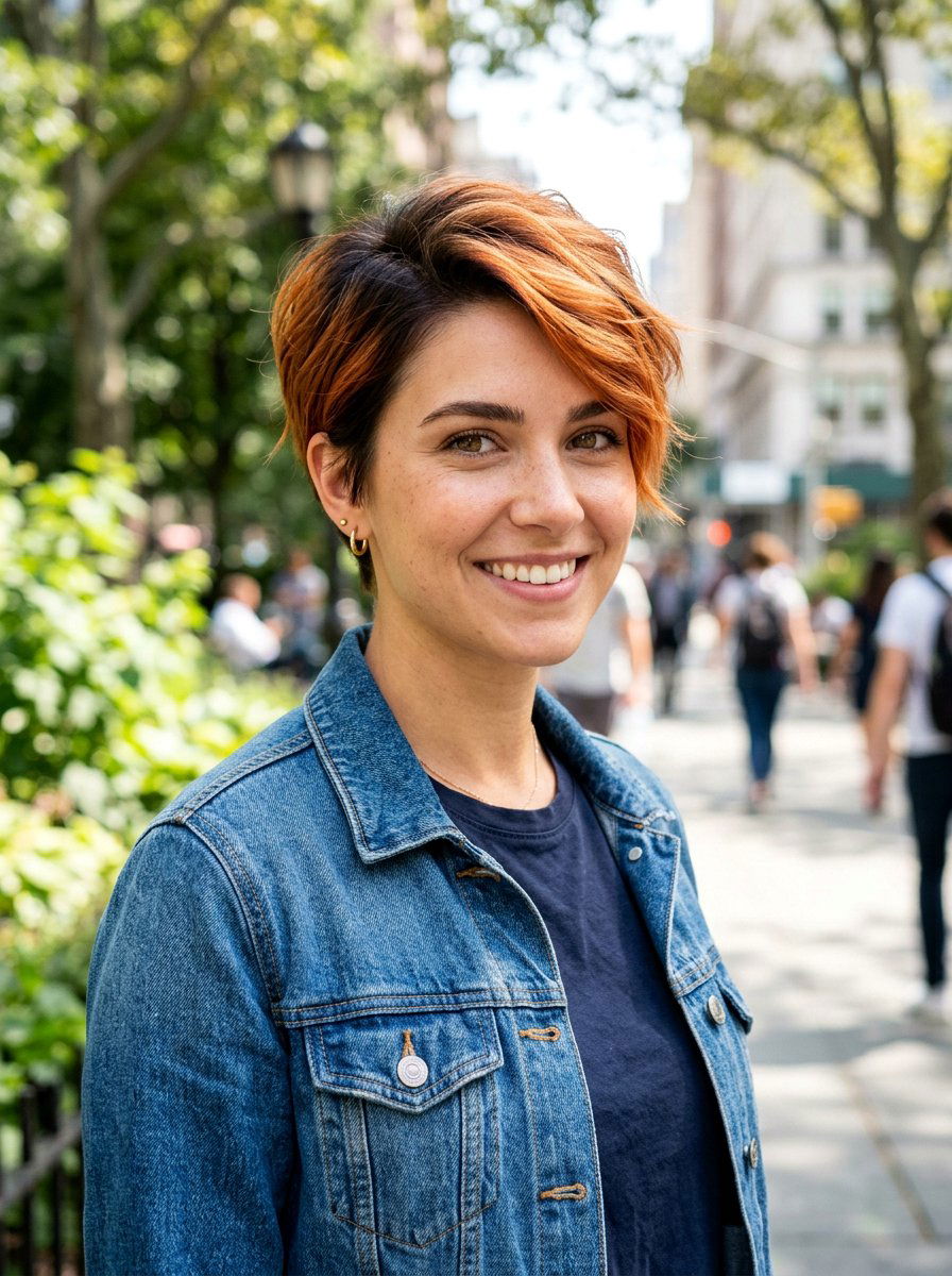 Dark Root Copper Pixie - 20 copper pixie hair color ideas - 20 copper pixie hair color ideas