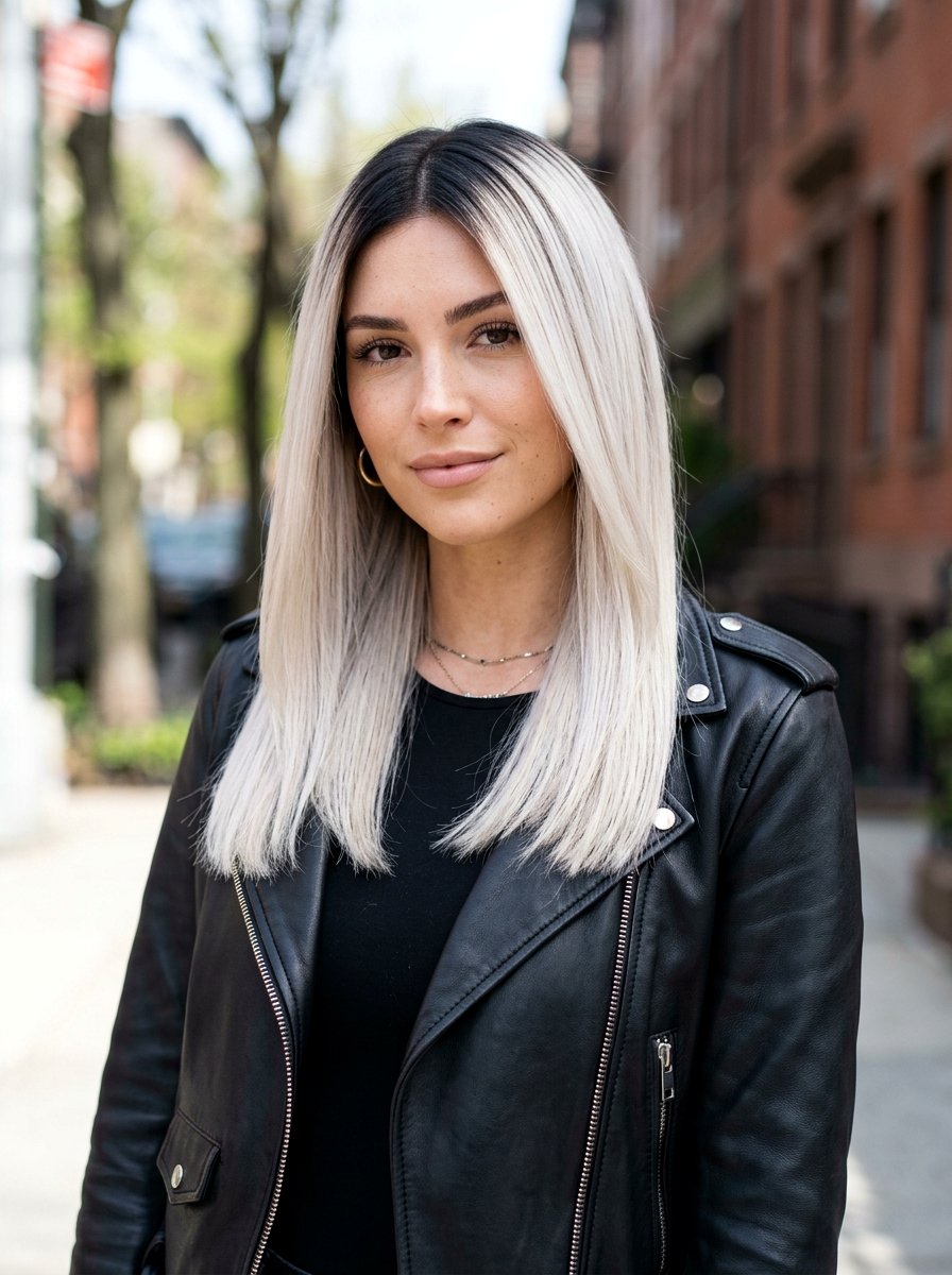 Dark Root Smudge Icy Blonde Hair - 20 icy blonde with root smudge - 20 icy blonde with root smudge