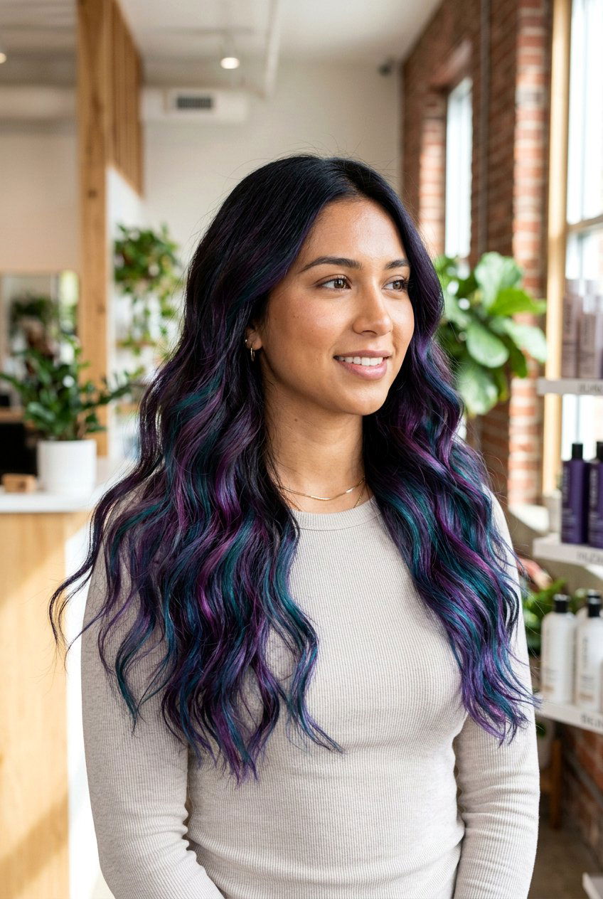 Dark Roots Galaxy Balayage On Dark Hair - 20 galaxy balayage on dark hair - 20 galaxy balayage on dark hair