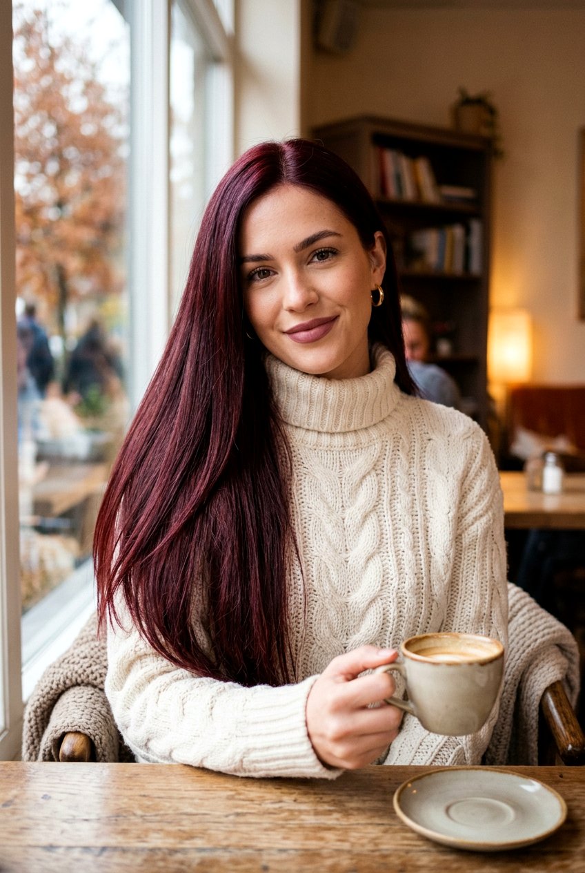 Dark Sangria Red for Winter - 20 sangria red hair color - 20 sangria red hair color