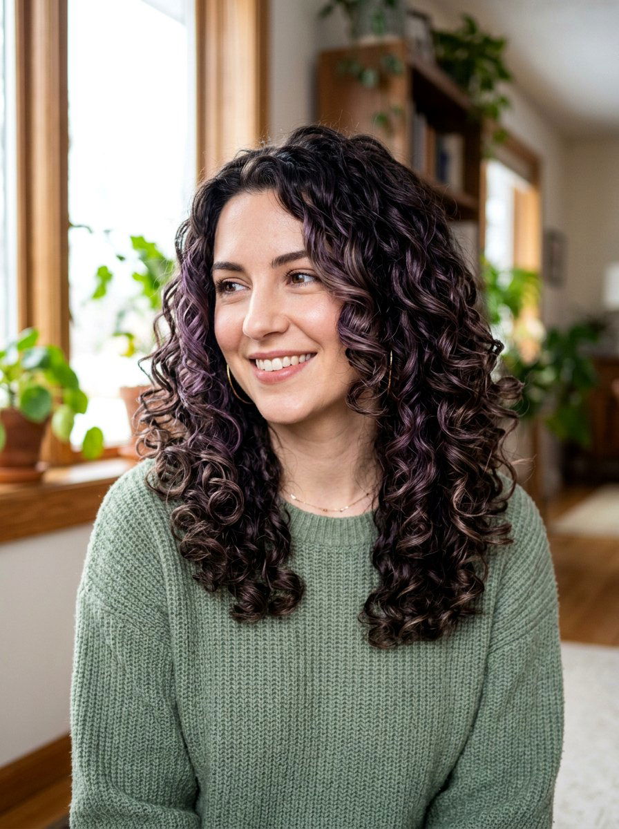 Dark Smoky Bronde Balayage on Curly Hair - 20 smoky bronde balayage - 20 smoky bronde balayage