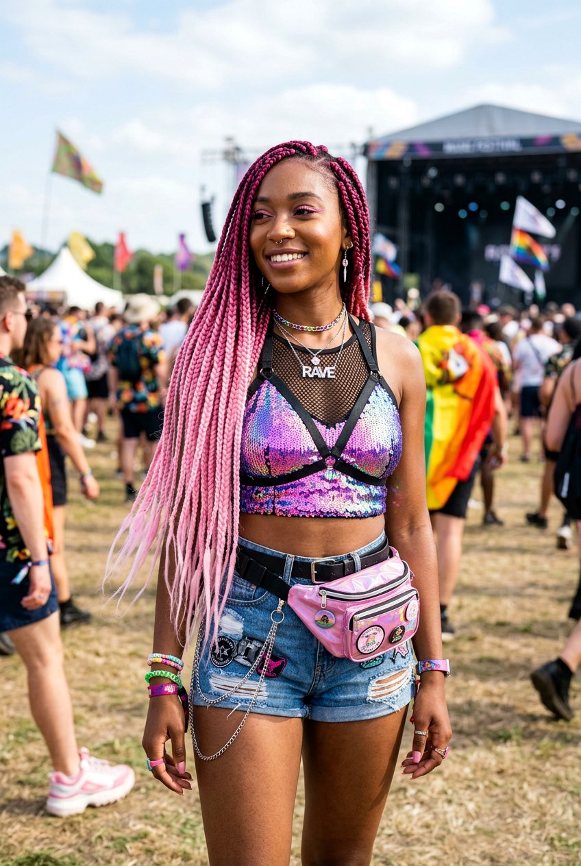 Dark To Light Pink Ombre Braids - 20 rave hairstyles for women - 20 rave hairstyles for women