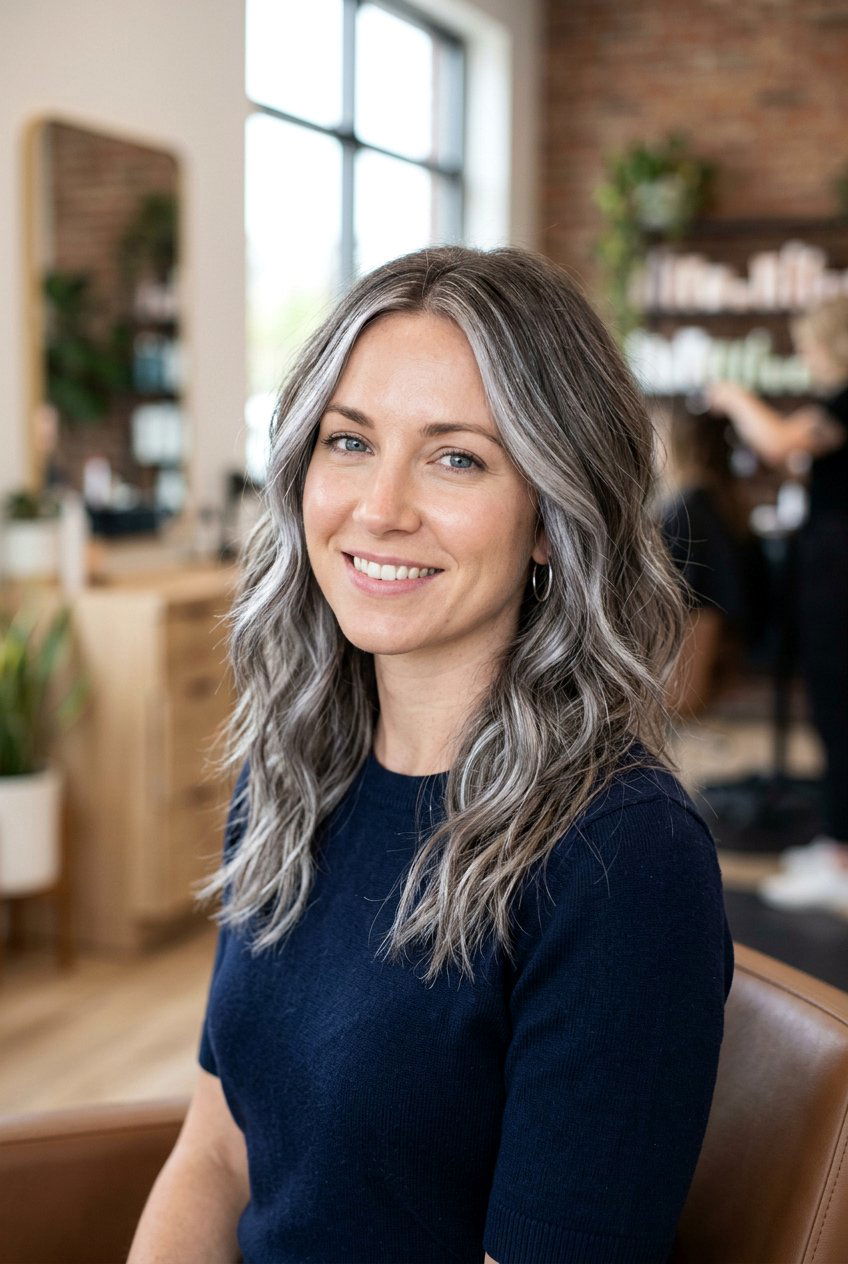 Dark ash blonde with silver highlights - 20 blonde gray blending highlights - 20 blonde gray blending highlights