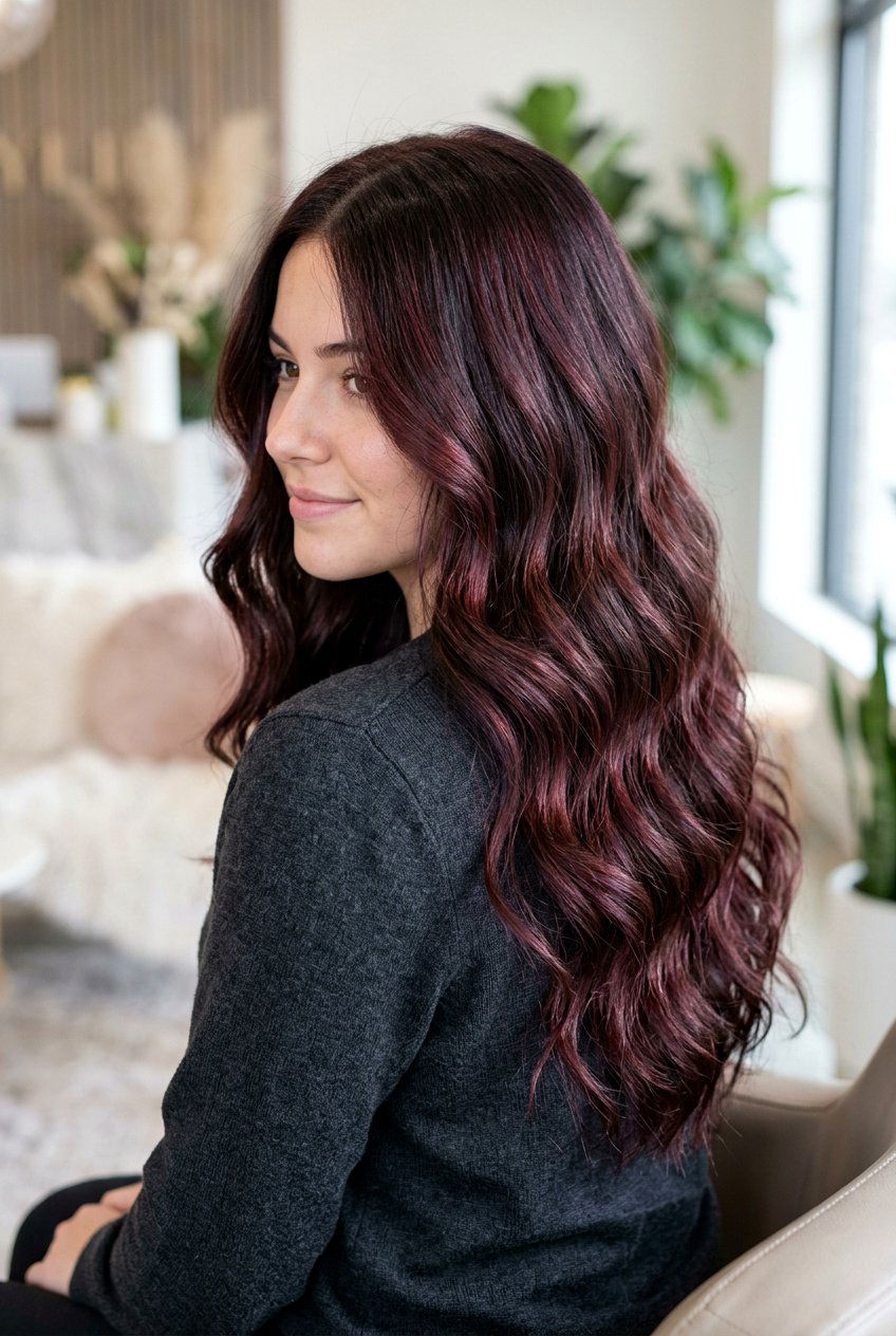 Dark brown hair with burgundy highlights - 20 brown hair with red highlights - 20 brown hair with red highlights