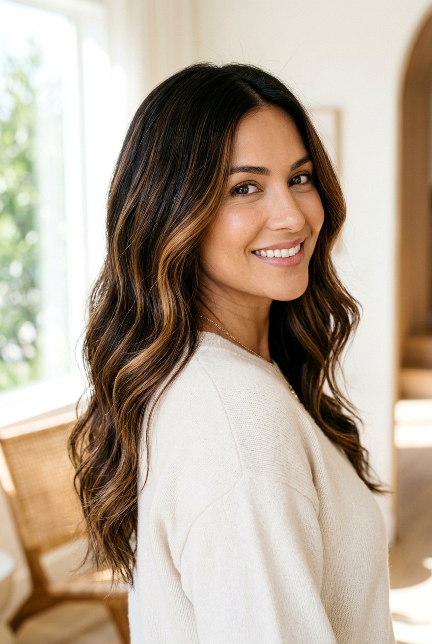 Dark brown hair with caramel balayage - 20 high contrast balayage hair - 20 high contrast balayage hair