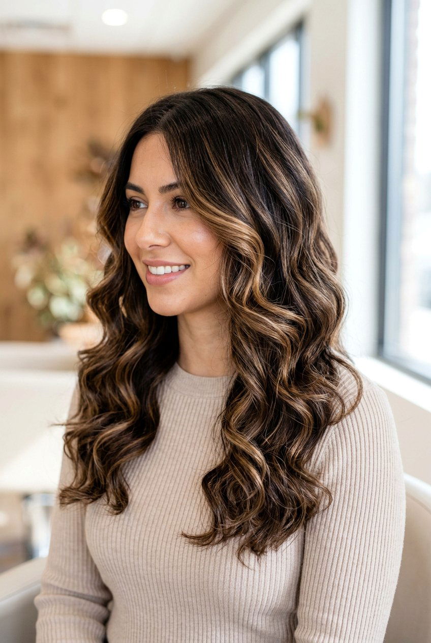 Dark brown hair with creamy caramel balayage - 20 dark brown hair with caramel balayage - 20 dark brown hair with caramel balayage