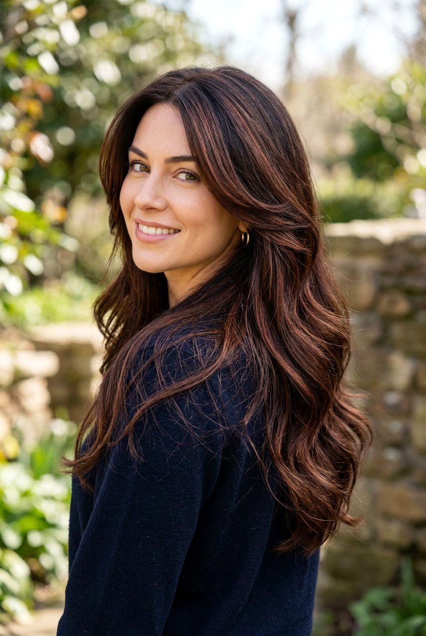 Dark brown hair with mahogany highlights - 20 brown hair with red highlights - 20 brown hair with red highlights