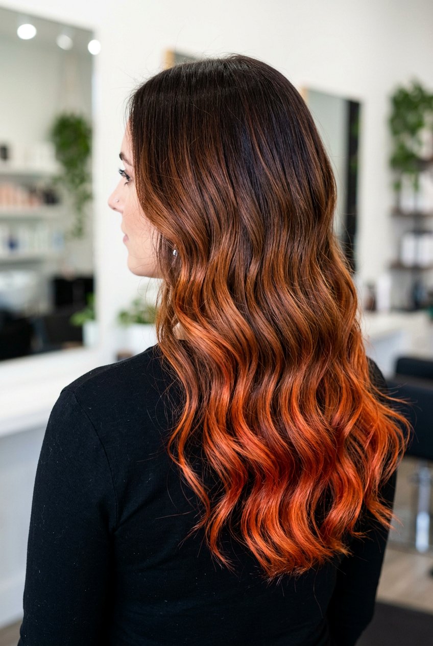 Dark brown to copper ombre - 20 brunette ombre hair color - 20 brunette ombre hair color