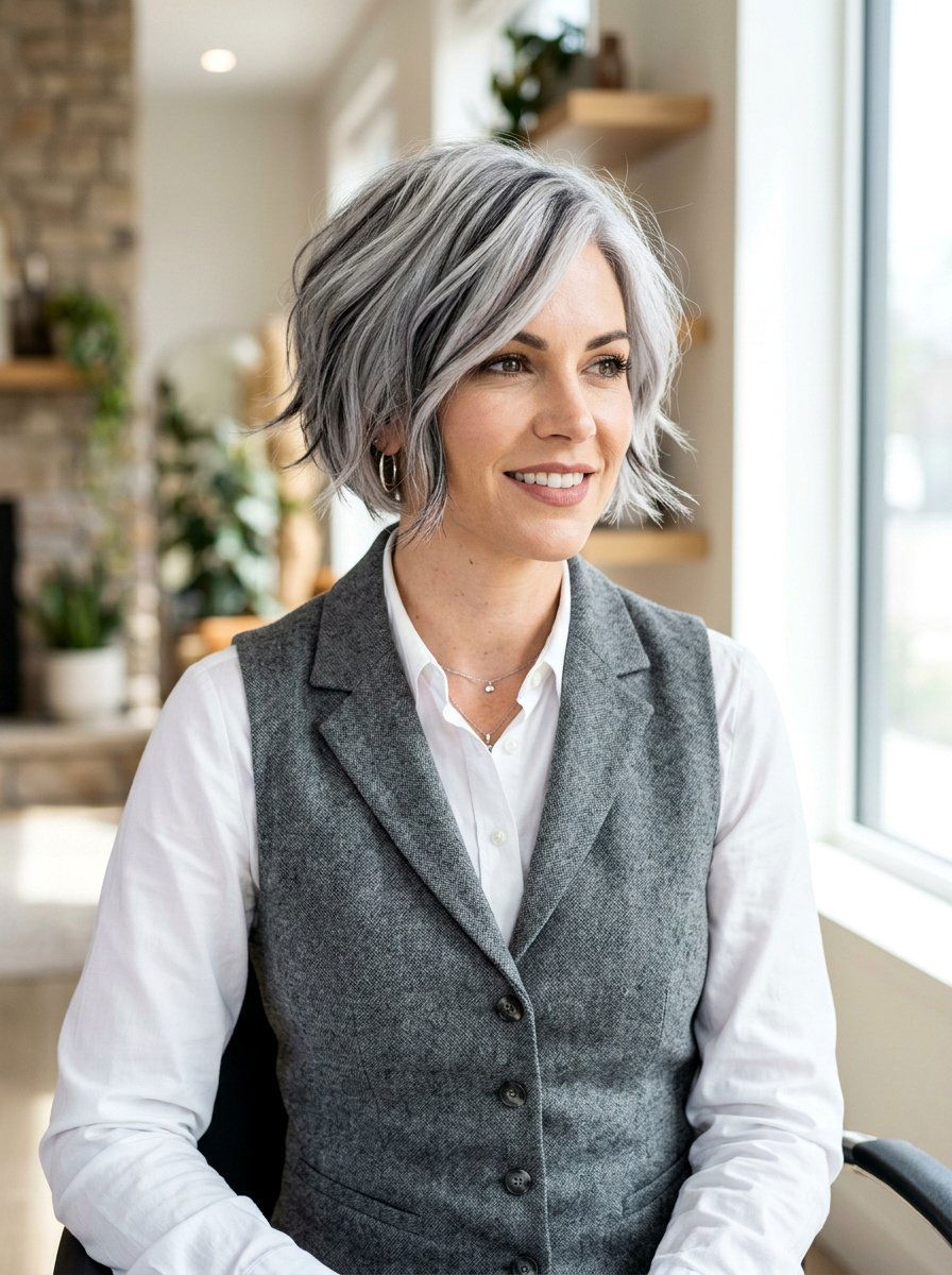 20 Gorgeous Salt and Pepper Highlight Ideas for Your Hair