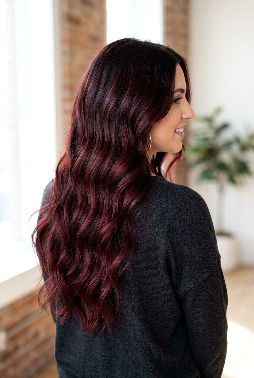Dark cherry red balayage - 20 dark cherry red hair - 20 dark cherry red hair
