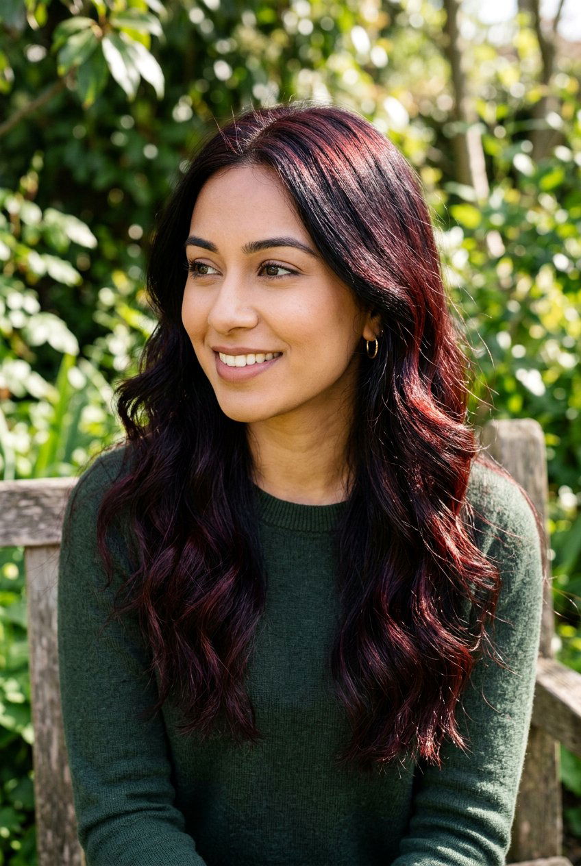 Dark cherry red on black hair - 20 dark cherry red hair - 20 dark cherry red hair