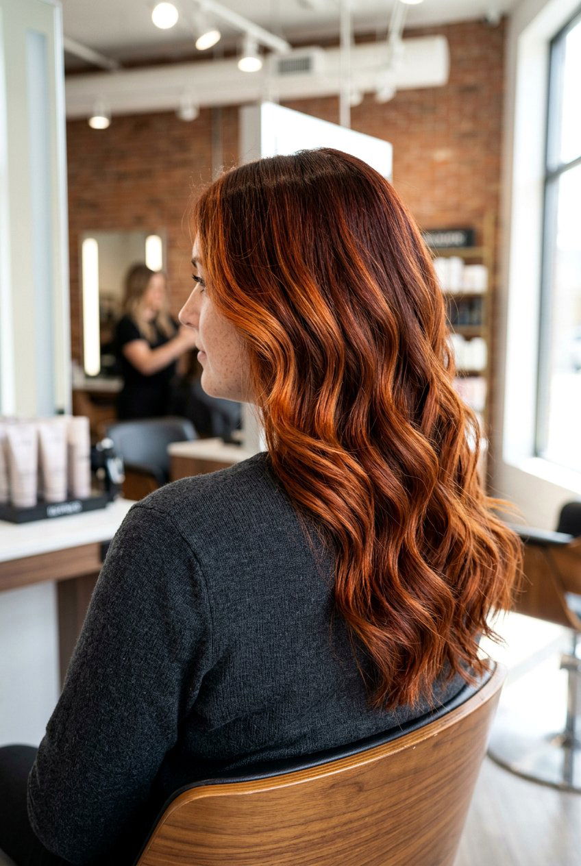 Dark ginger copper balayage - 20 copper balayage hair color - 20 copper balayage hair color