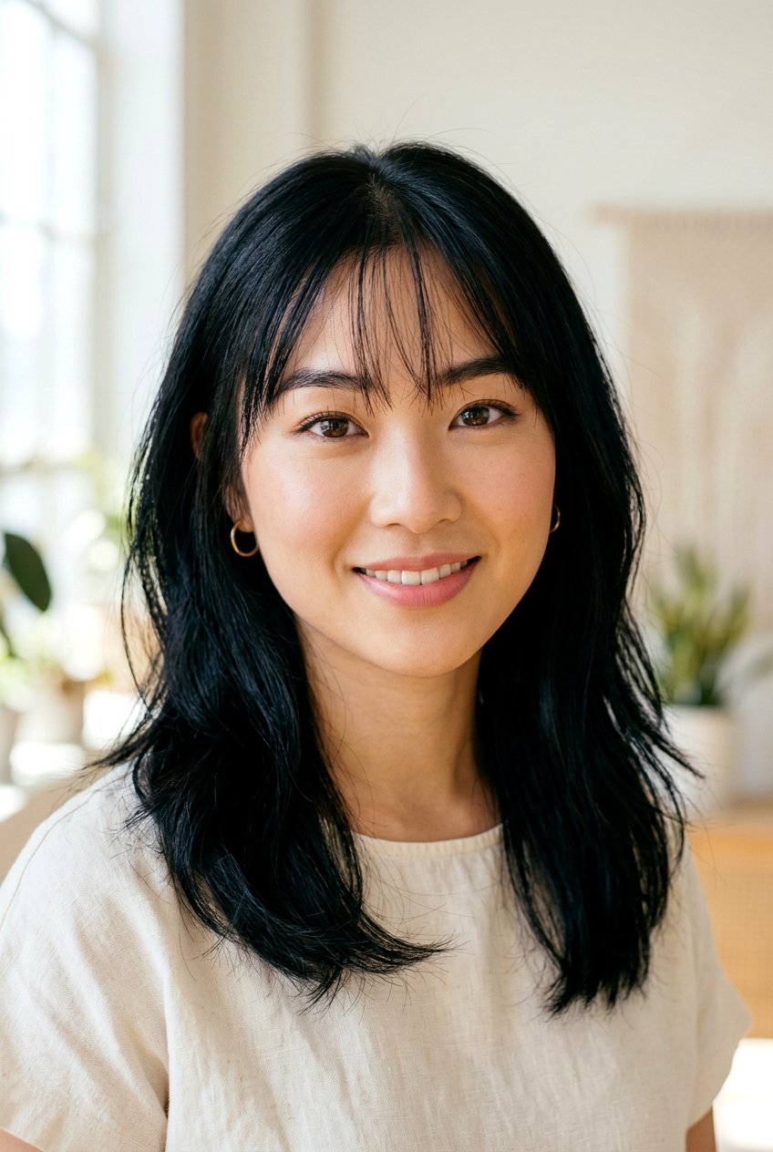 Dark hair with see through bangs - 20 korean see through bangs - 20 korean see through bangs