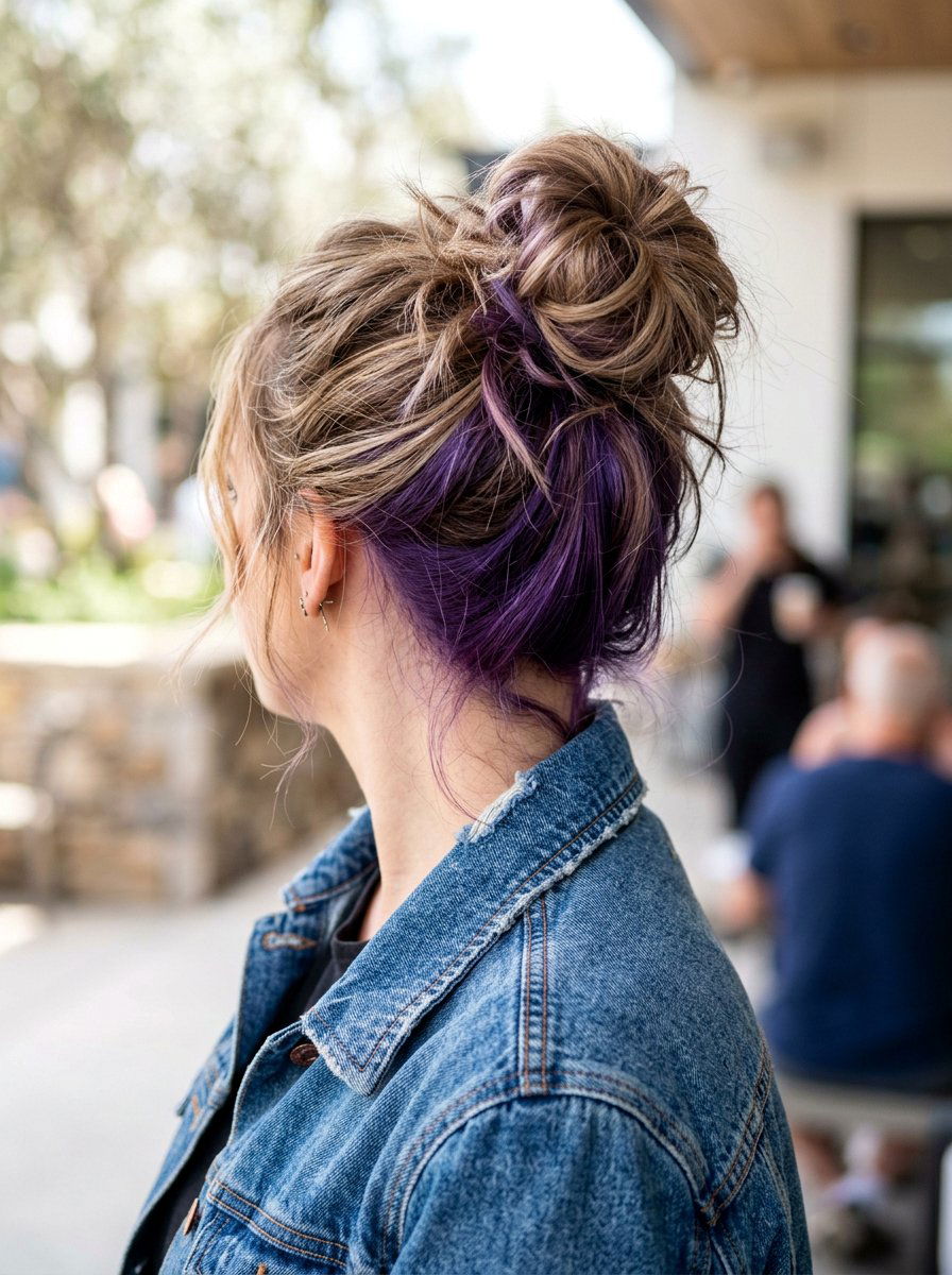 Dark lavender underlayer on dirty blonde hair - 20 lavender underlayer on blonde hair - 20 lavender underlayer on blonde hair