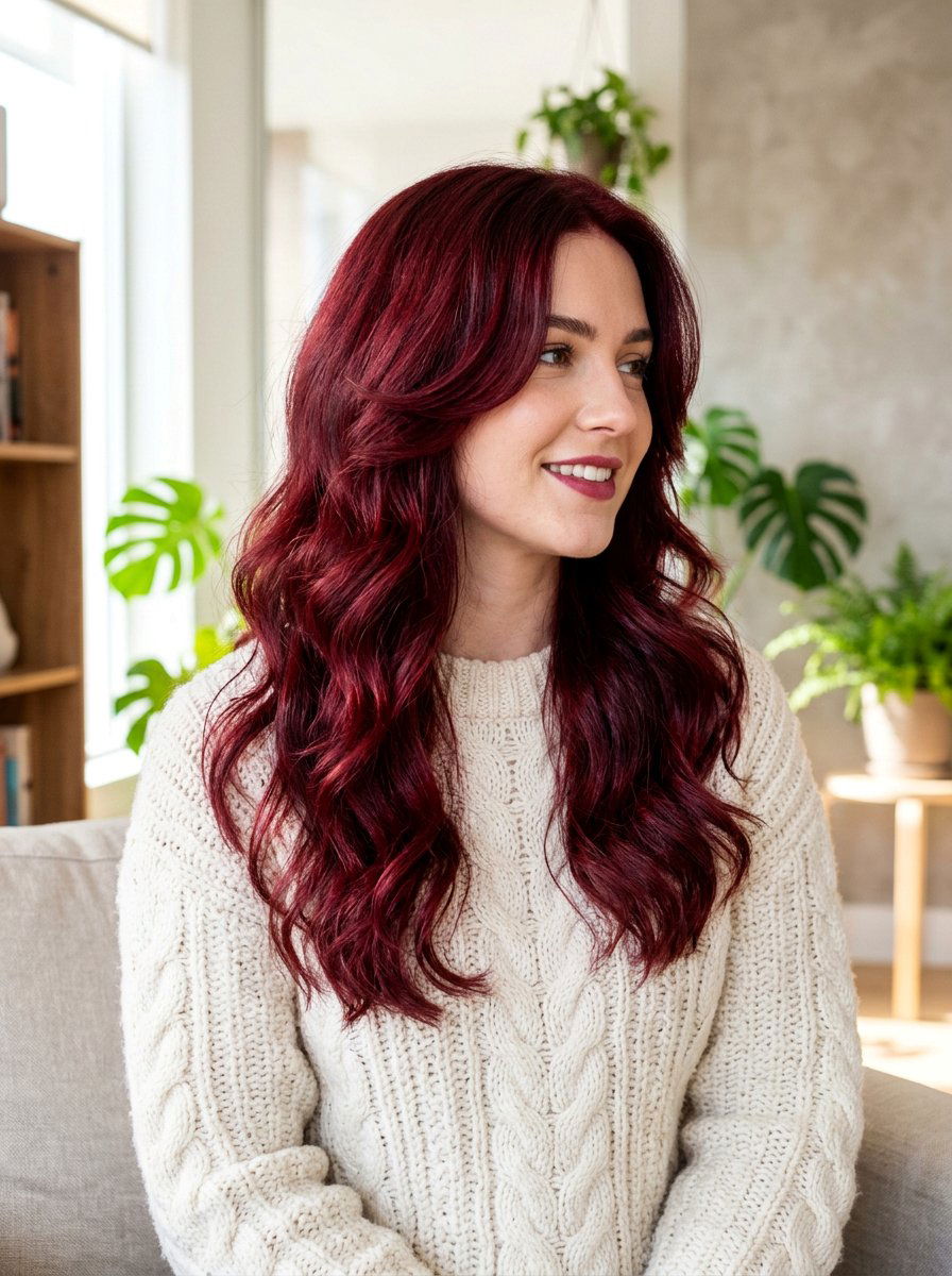Deep Berry Red Butterfly Haircut - 20 red butterfly haircut color ideas - 20 red butterfly haircut color ideas