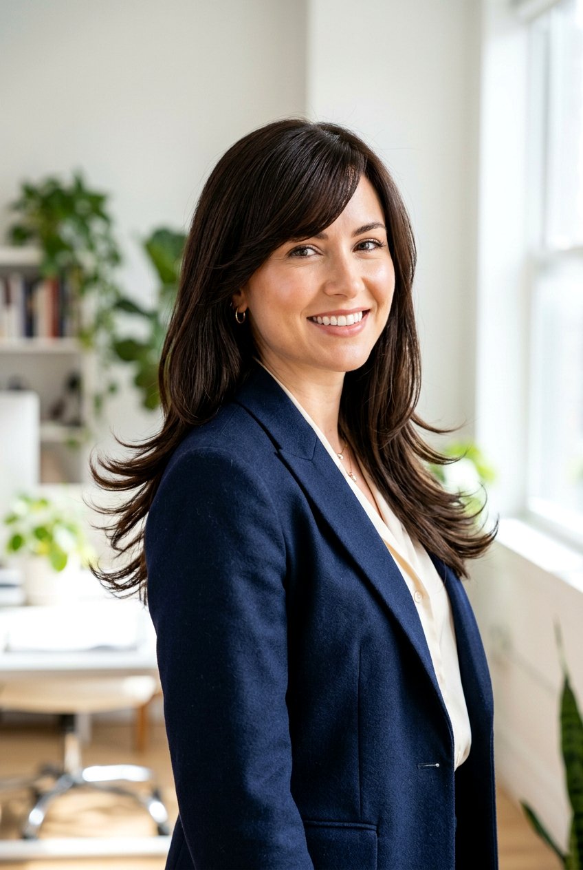 Deep Brunette Ribbon Layers With Side Swept Bangs - 20 brunette ribbons for long layered hair - 20 brunette ribbons for long layered hair