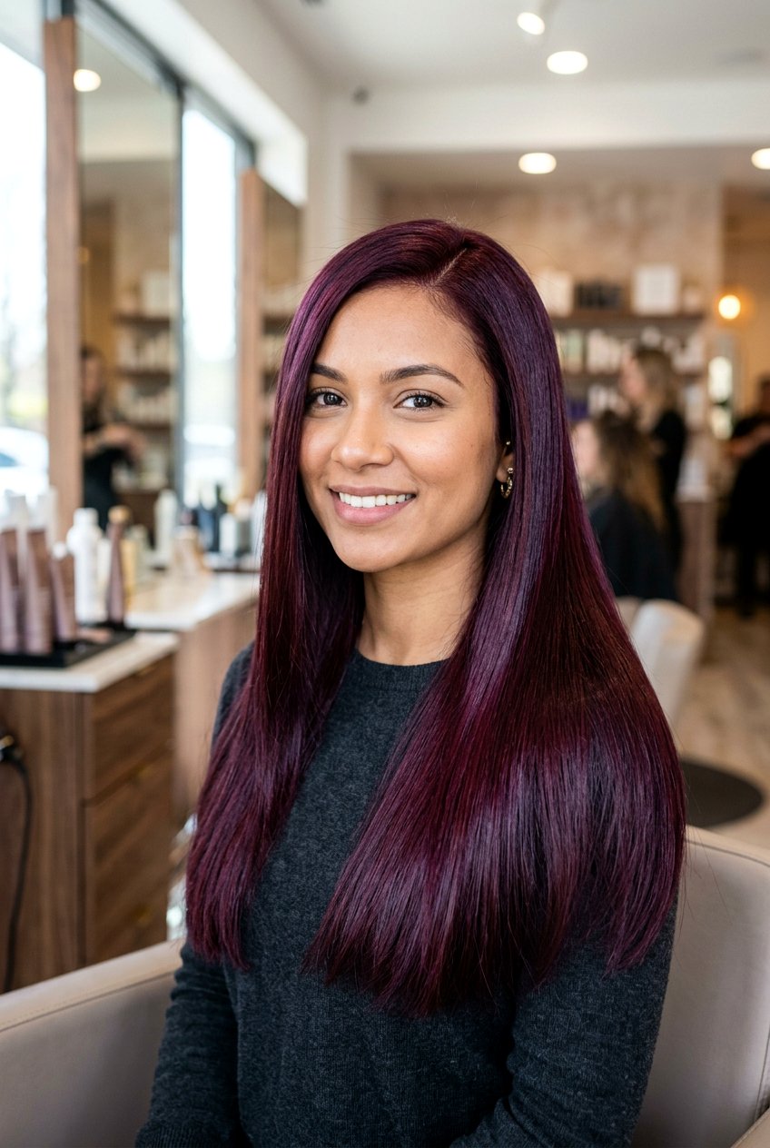 Deep Burgundy Red - 20 red hair color ideas for winter - 20 red hair color ideas for winter
