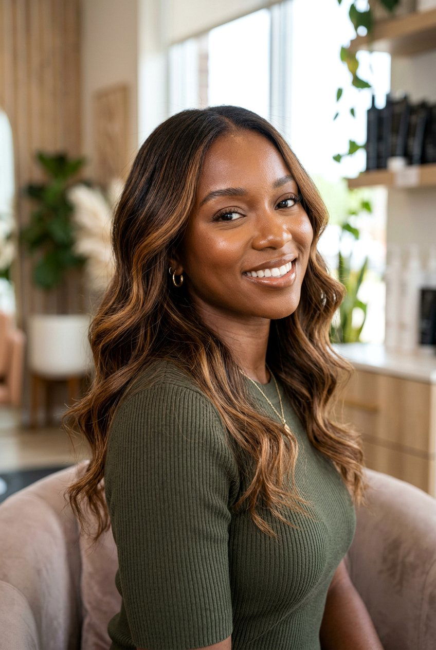 Deep Caramel Balayage On Dark Warm Skin - 20 caramel balayage for warm skin tones - 20 caramel balayage for warm skin tones