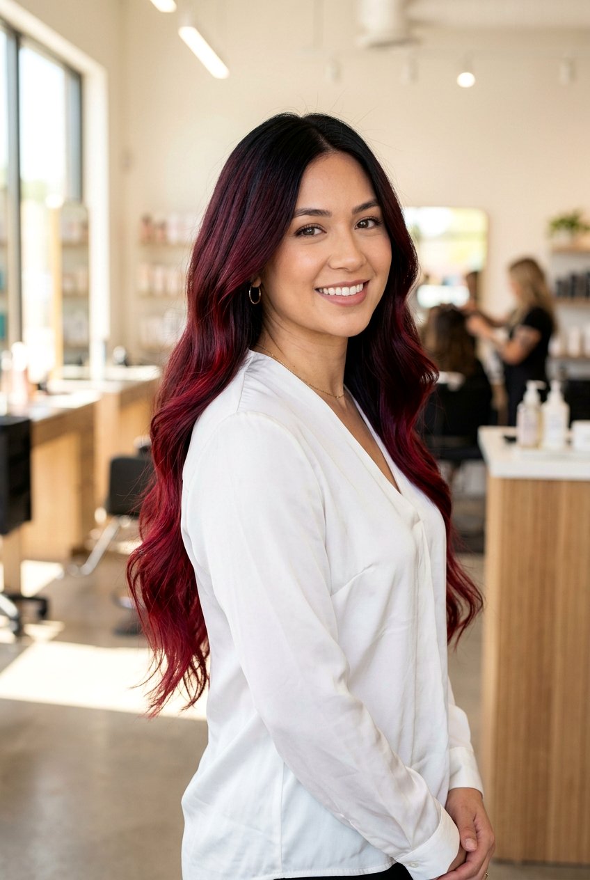 Deep Cherry Ombre - 20 cherry cola hair color for brunettes - 20 cherry cola hair color for brunettes