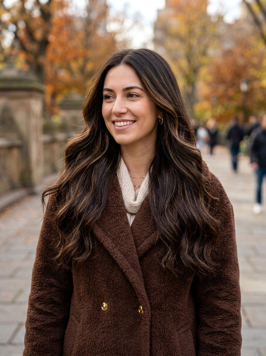 Deep Cocoa Hair With Golden Babylights - 20 warm brunette with golden babylights - 20 warm brunette with golden babylights