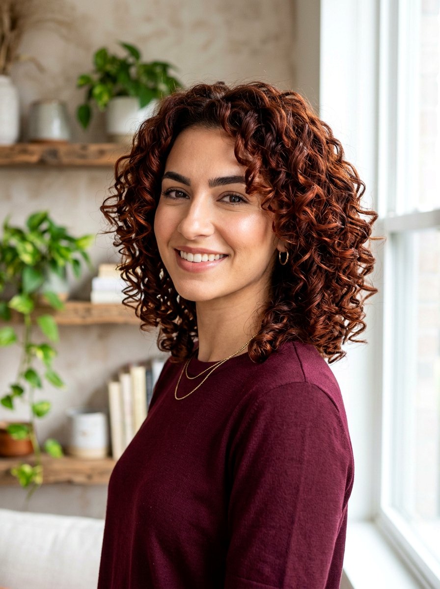 Deep Copper Curly Bob - 20 copper curly bob color ideas - 20 copper curly bob color ideas