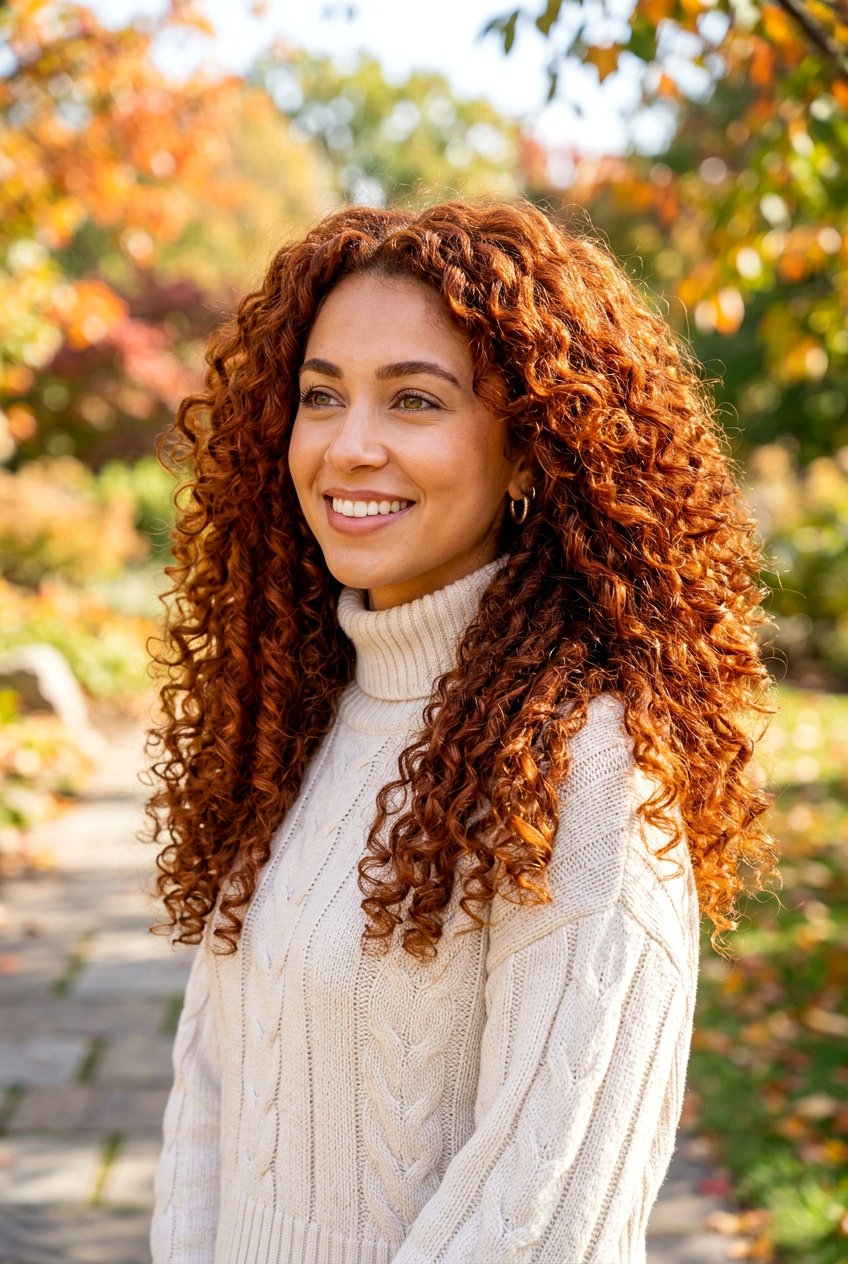 Deep Copper Pumpkin Spice Curls - 20 pumpkin spice hair color - 20 pumpkin spice hair color