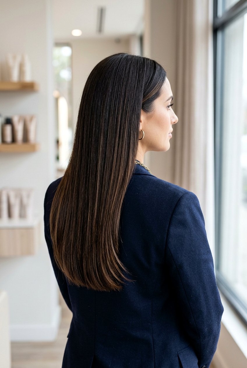 Deep Espresso Brunette With Subtle Balayage - 20 dimensional dark brunette hair color - 20 dimensional dark brunette hair color