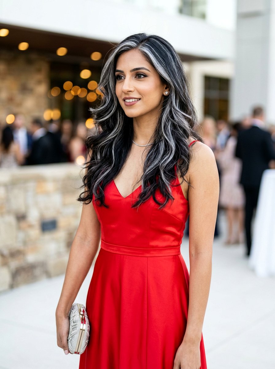 Deep Espresso With Silver Highlights - 20 silver brunette blend hair color - 20 silver brunette blend hair color