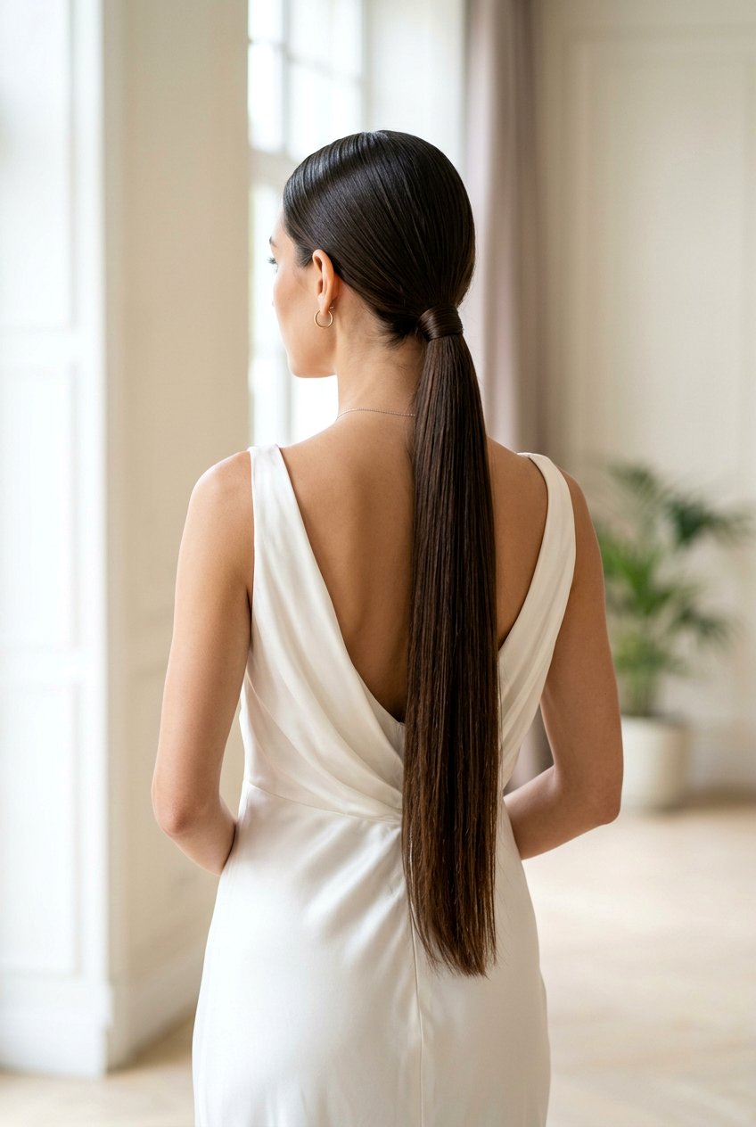 Deep Low Ponytail - 20 clean girl middle part ponytail - 20 clean girl middle part ponytail